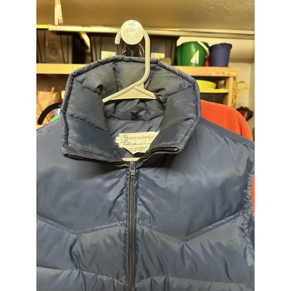 Vintage 70s Ski Daddle Duck Down Puffer Vest Mens Medium Blue Pockets VTG Skiing - Picture 3 of 7